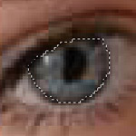 выделение глаз для смены цвета в Фотошоп